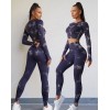 Мармуровий комплект Crop top+Leggings marble 03